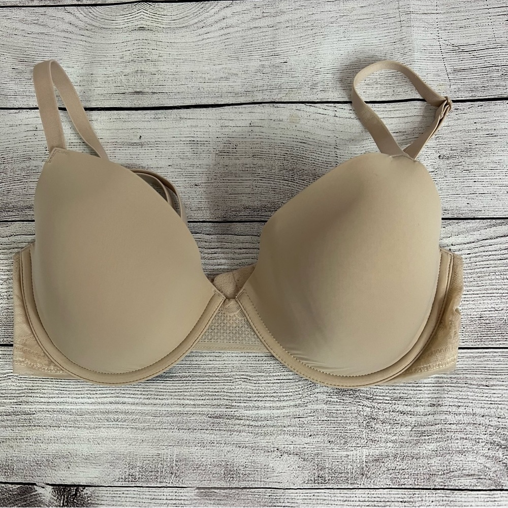 Maidenform Bra 34C Light Tan Beige Underwire Lace Back